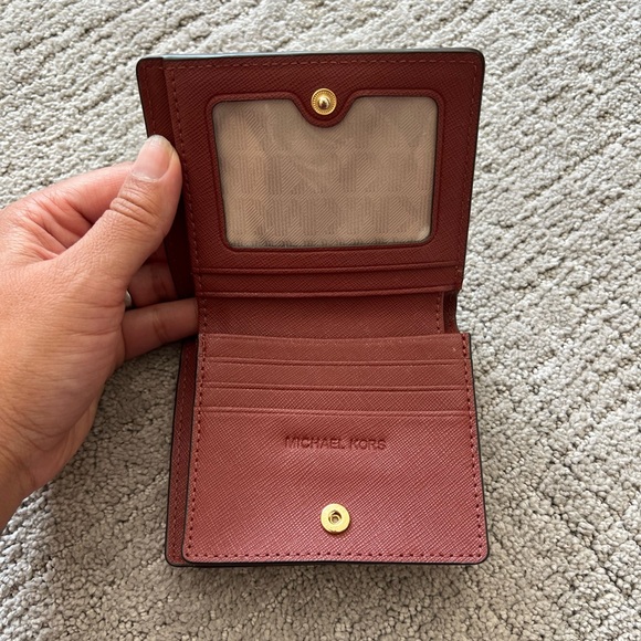 Michael Kors Red Bi-Fold Snap Wallet - Picture 7 of 13